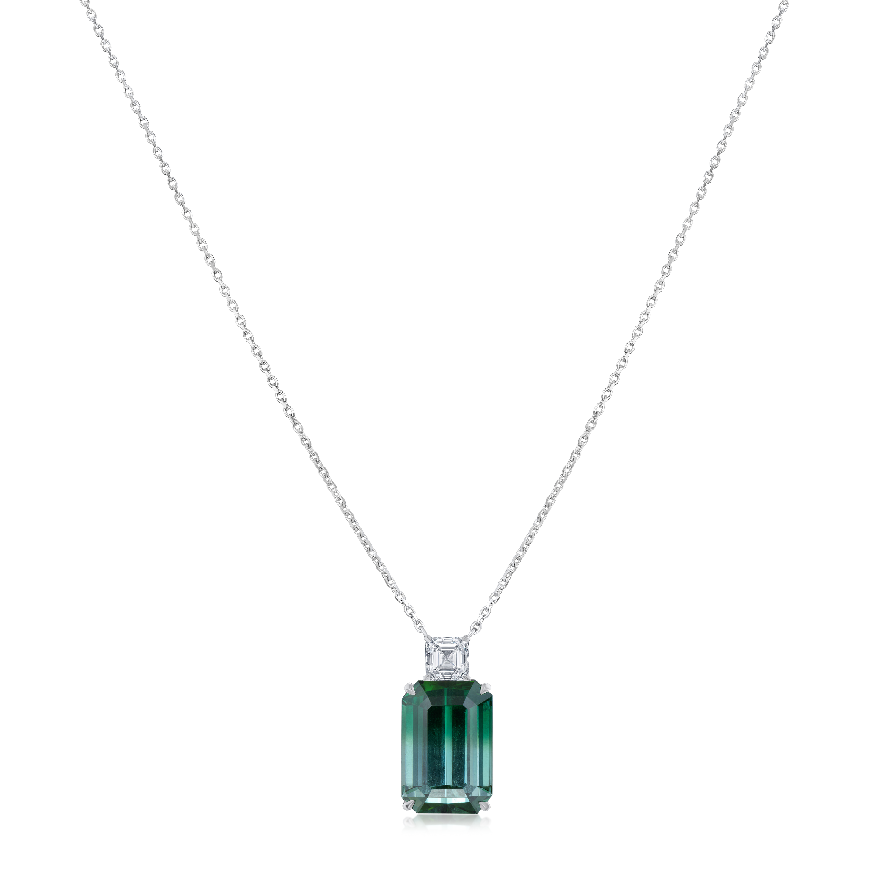 11.91ct Bi-Colour Tourmaline and Diamond Pendant