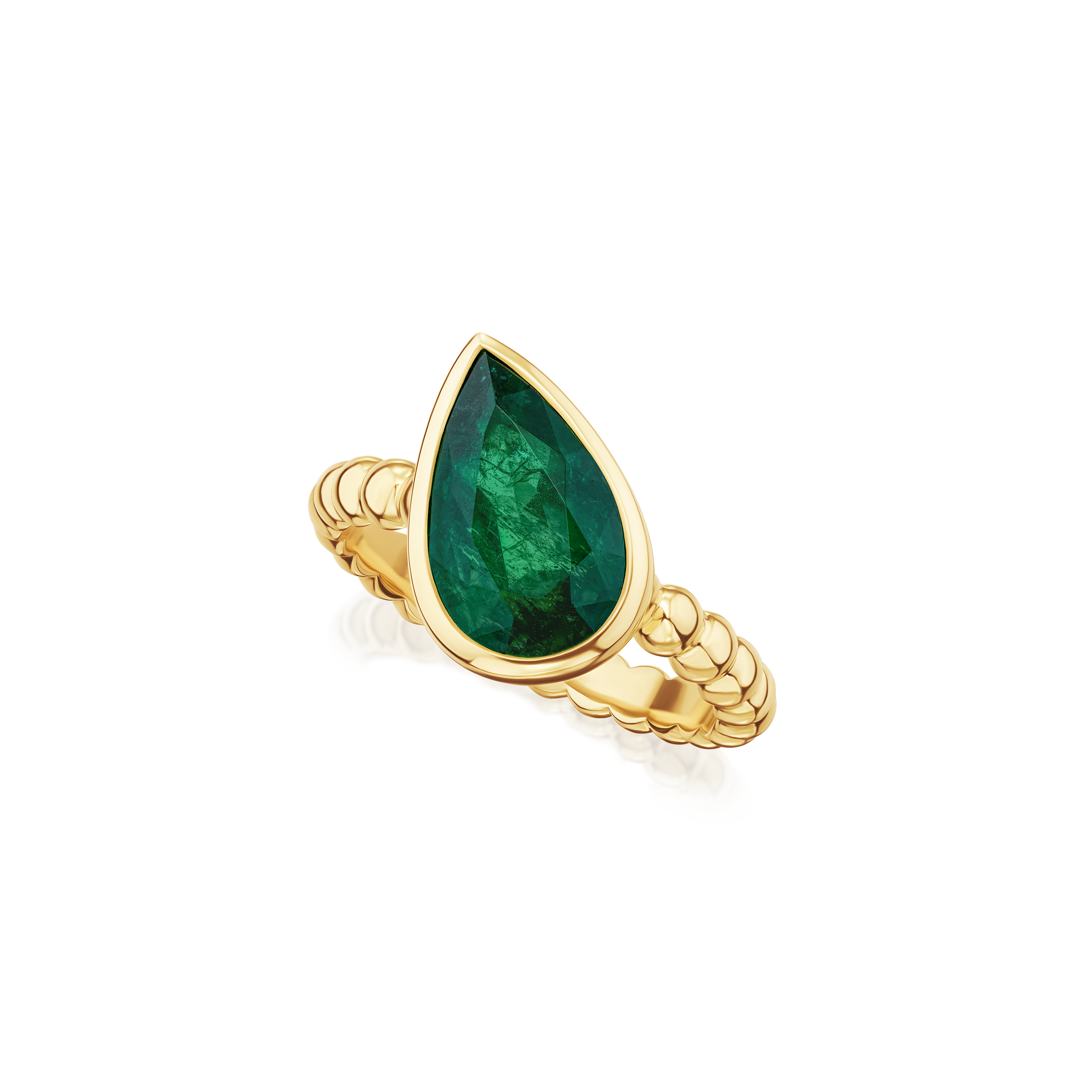 2.77ct Emerald Yellow Gold Ring