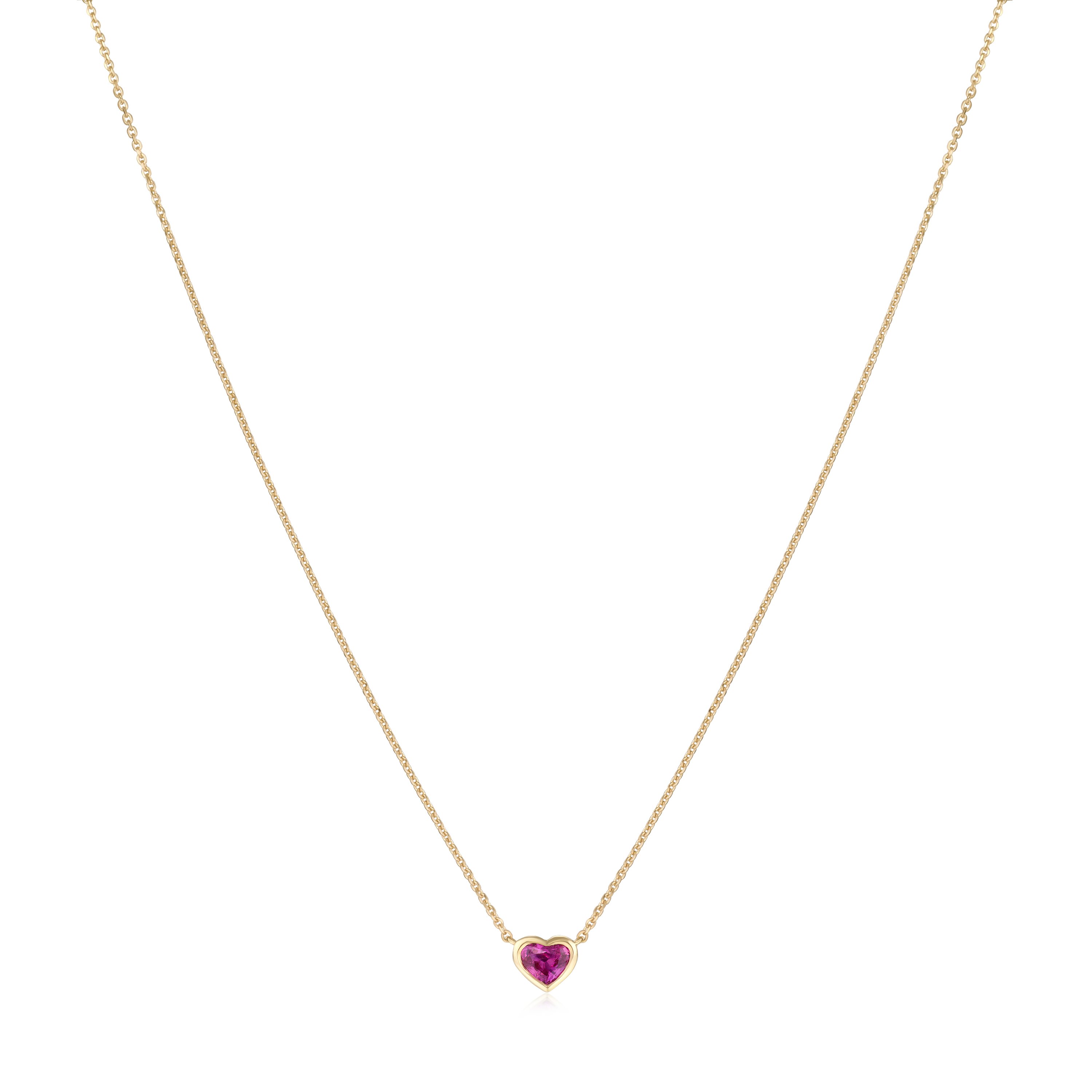0.36ct Heart Shape Pink Sapphire Pendant