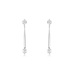 1.64cts Hexagon Cut Diamond Slide On/Off Stud Earrings