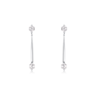 1.64cts Hexagon Cut Diamond Slide On/Off Stud Earrings