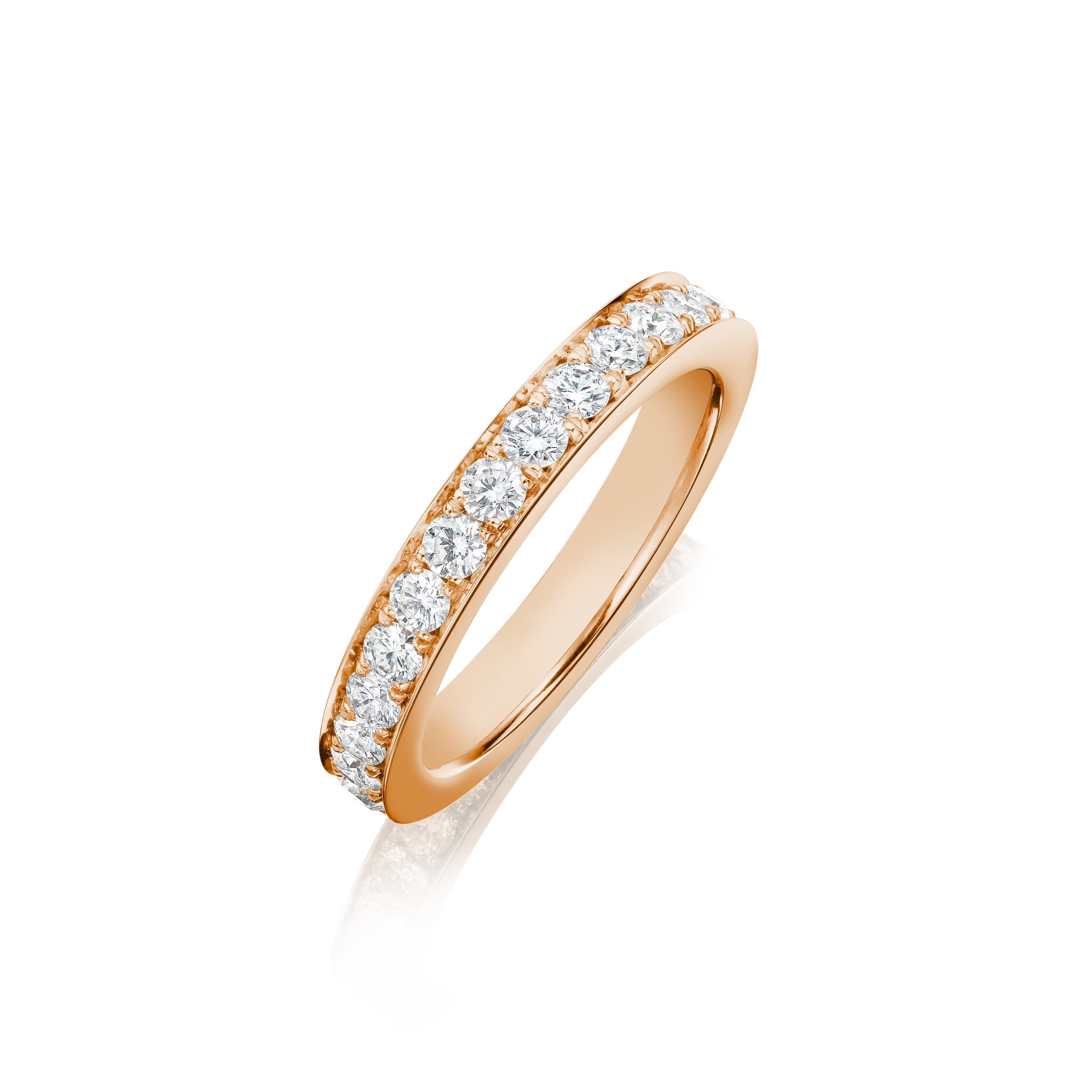 Skyline 18ct Rose Gold Diamond Set Half Eternity Ring, 4mm