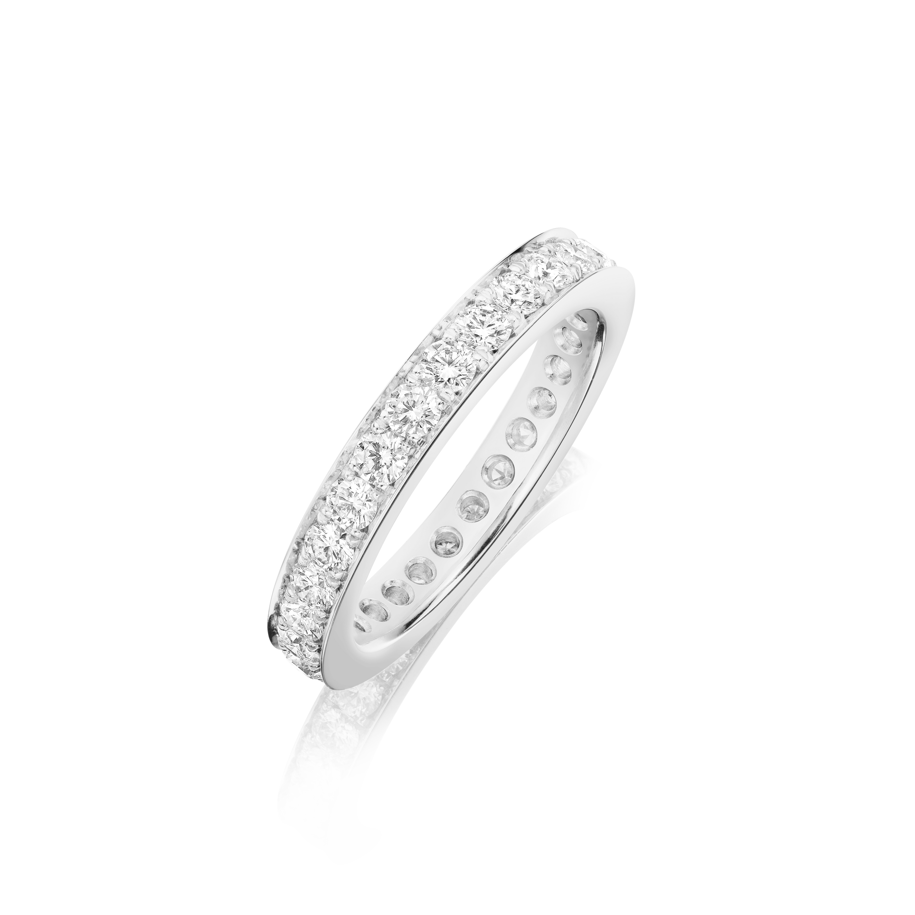 Skyline Platinum Diamond Set Full Eternity Ring, 4mm