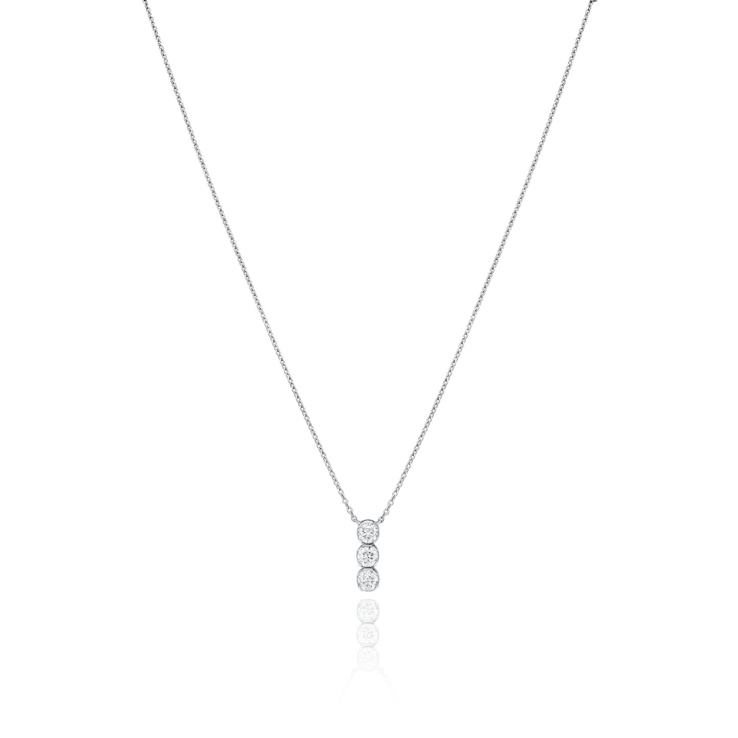 0.35ct Three Stone Diamond Drop Pendant