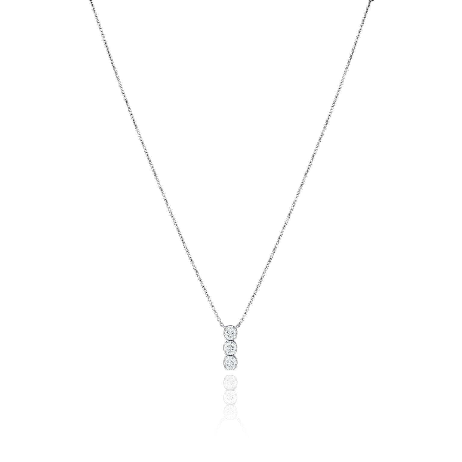 0.35ct Three Stone Diamond Drop Pendant