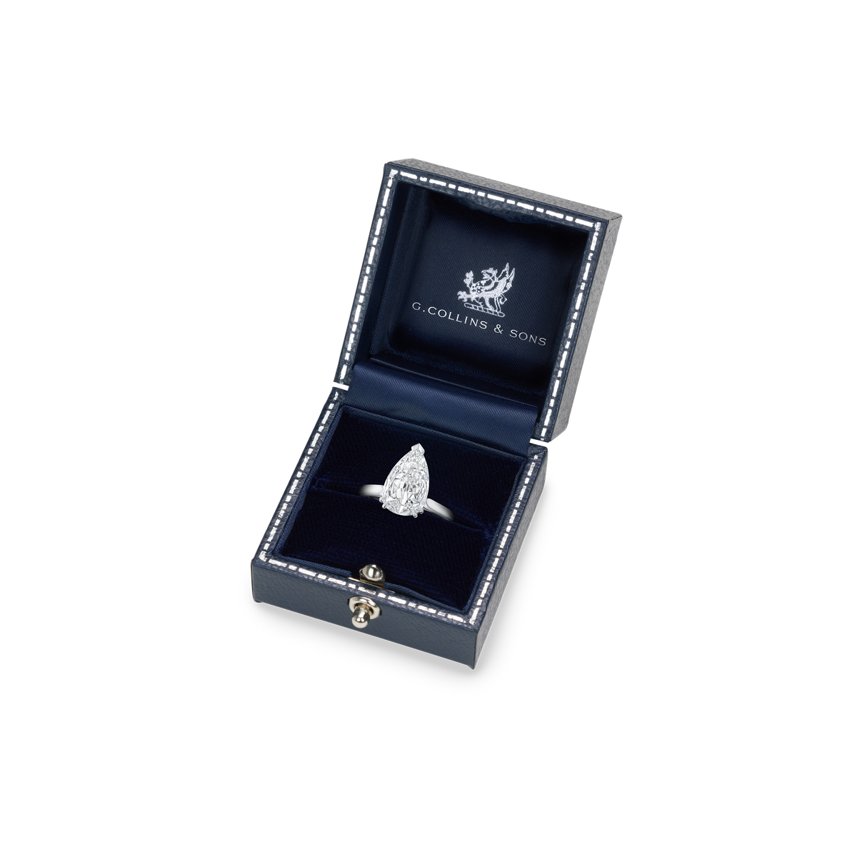 3.06ct Pear Cut Diamond Solitaire Ring