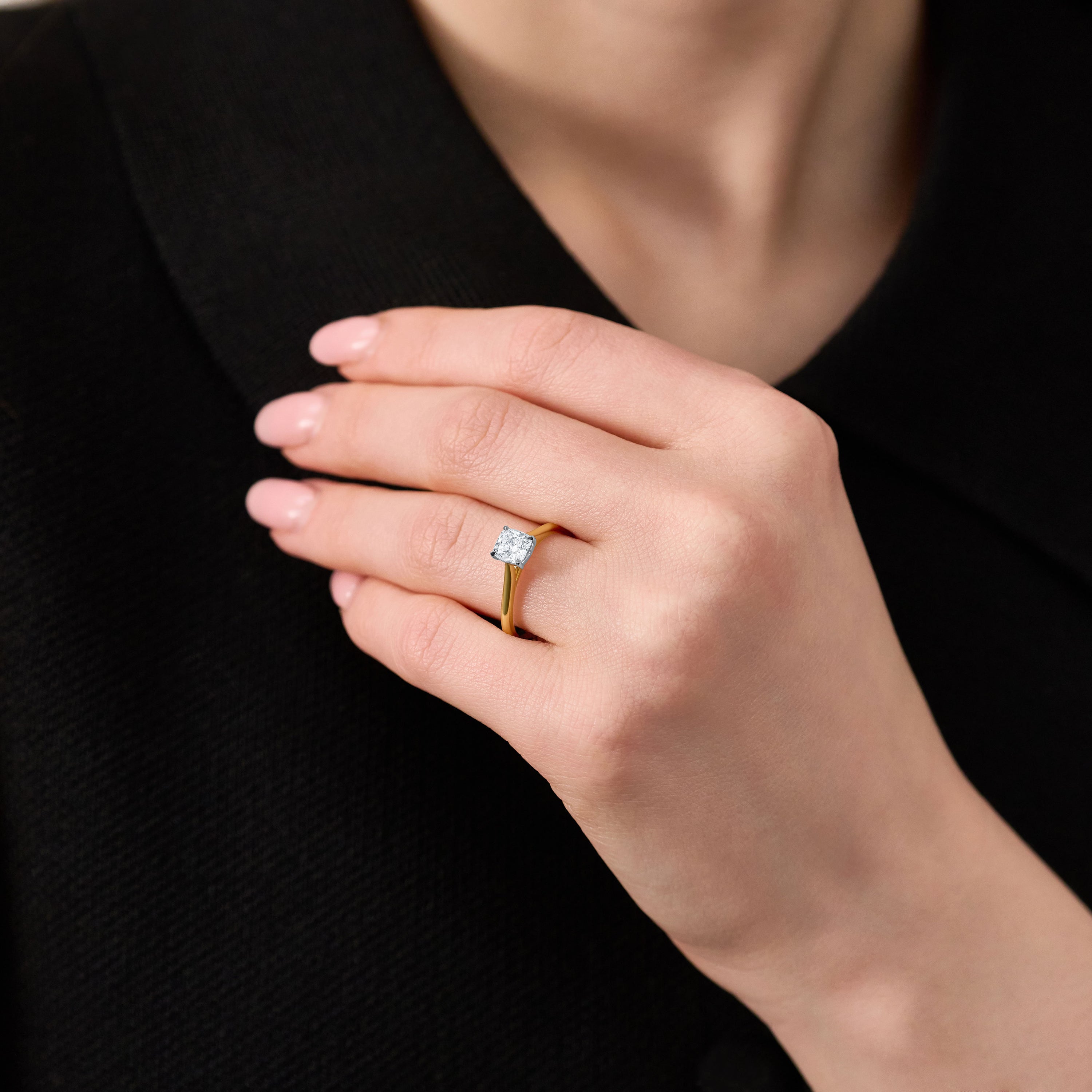 0.84ct Cushion Cut Diamond Solitaire Ring