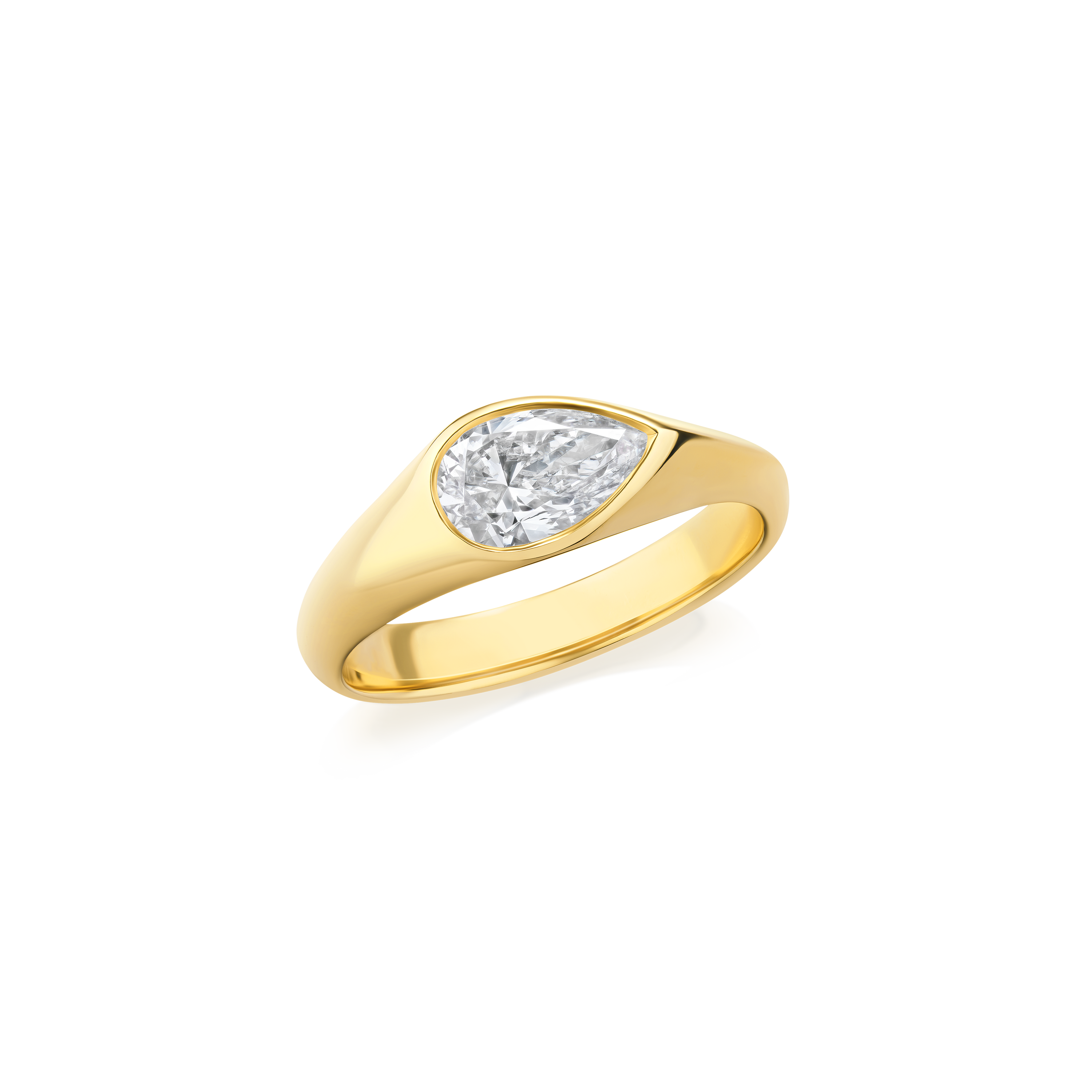 18ct Yellow Gold Pear Cut Diamond Ring