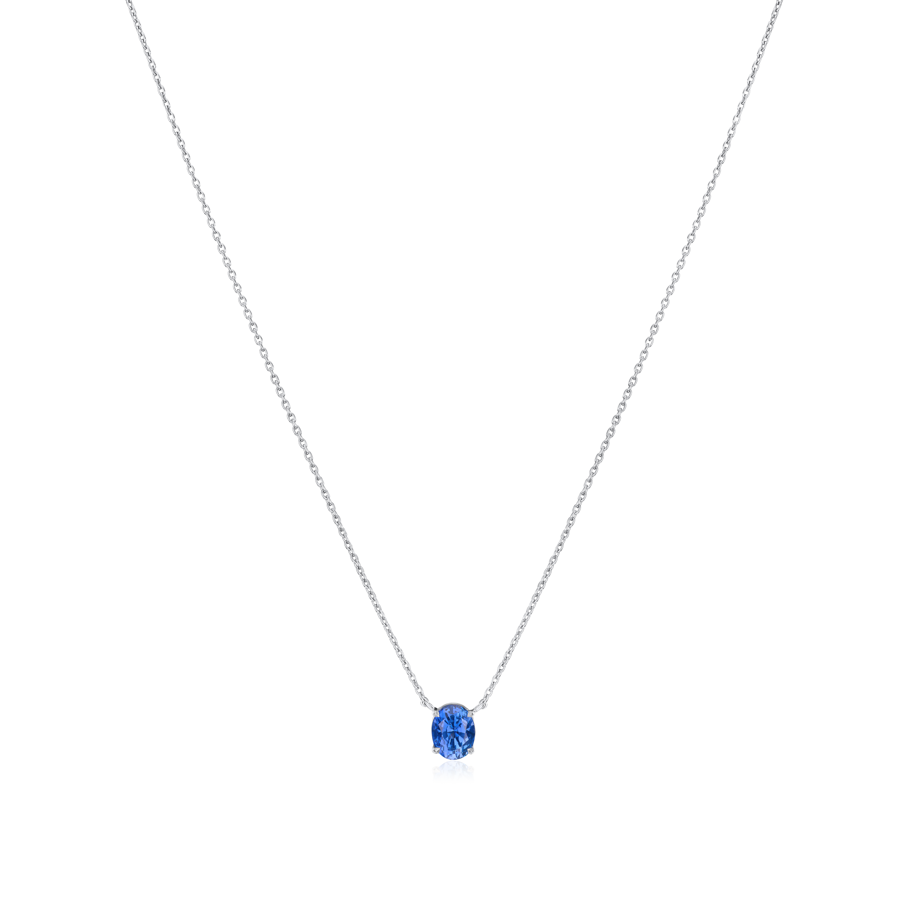 Blue Sapphire Platinum Pendant