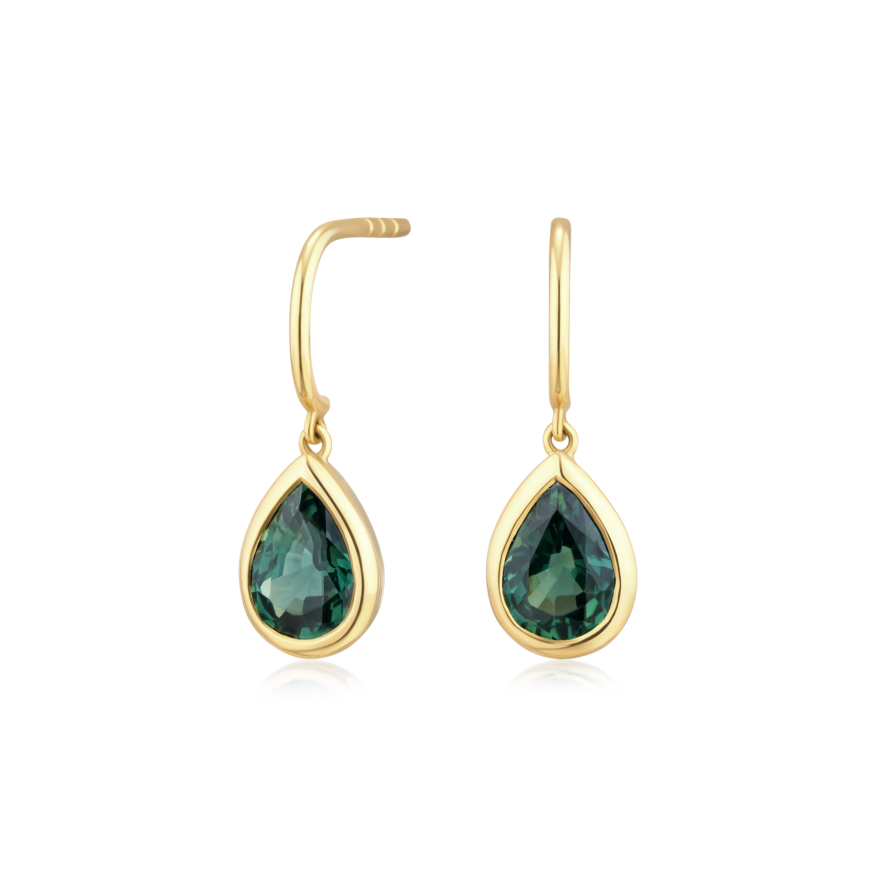 18ct Yellow Gold Sapphire Drop Earrings