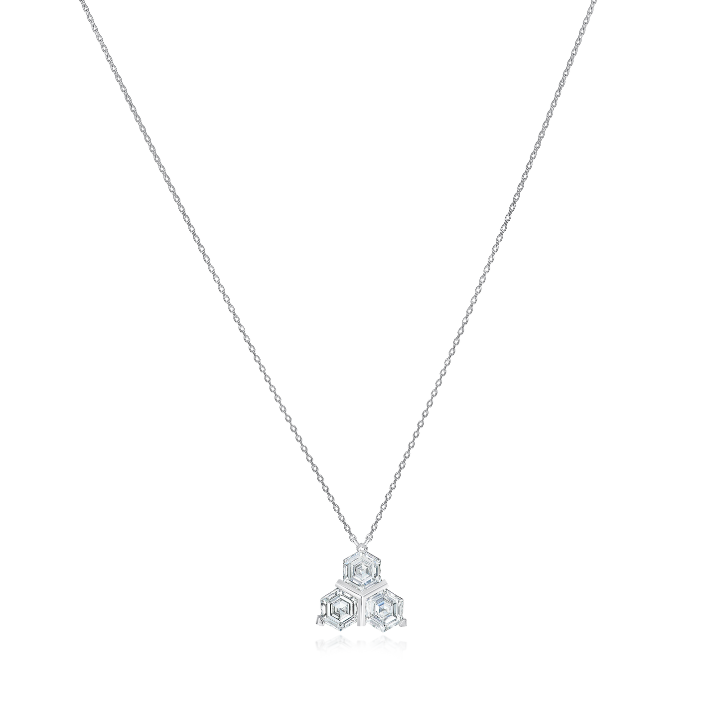 Trefoil Collection 1.71cts Hexagon Cut Diamond Pendant