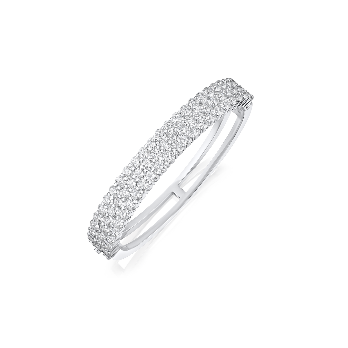 11.50ct Three Row Diamond Wave Bangle