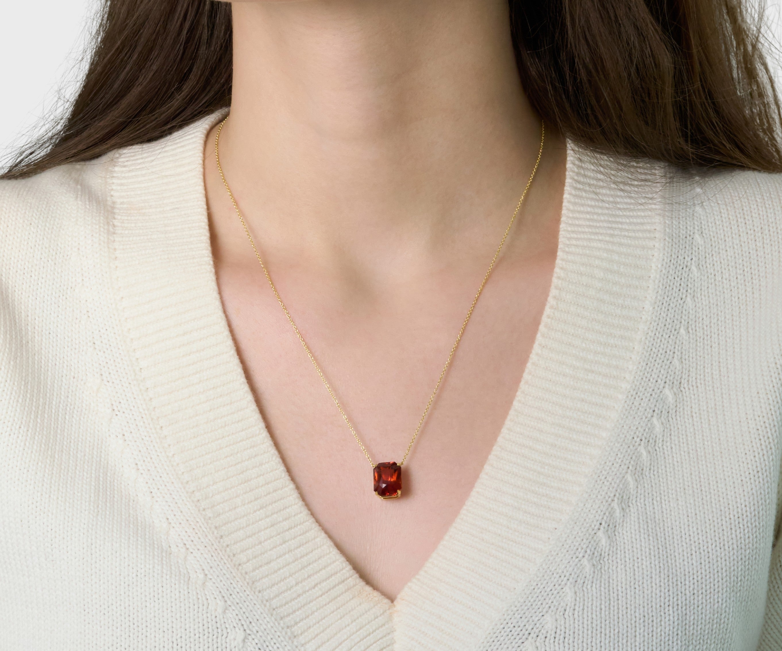 Spessartite Garnet 18ct Yellow Gold Pendant