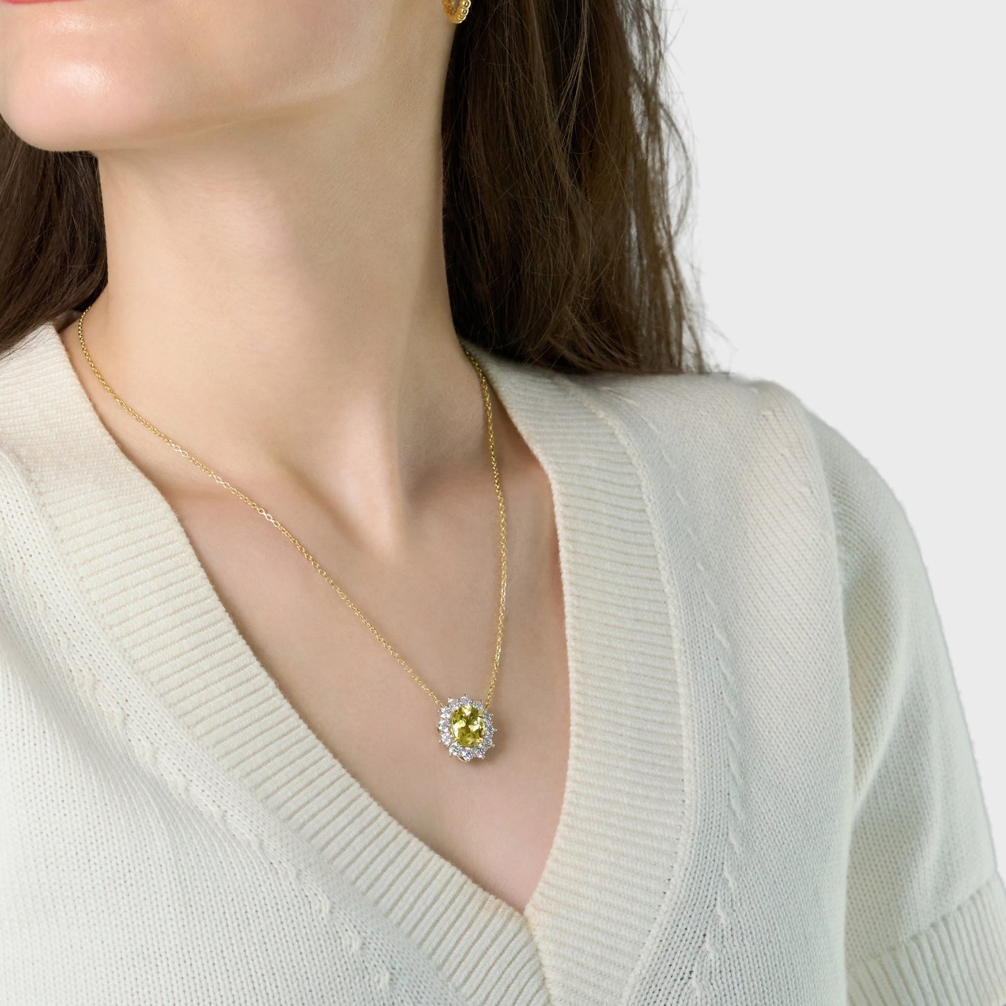 Yellow Beryl and Diamond Ravello Cluster Pendant