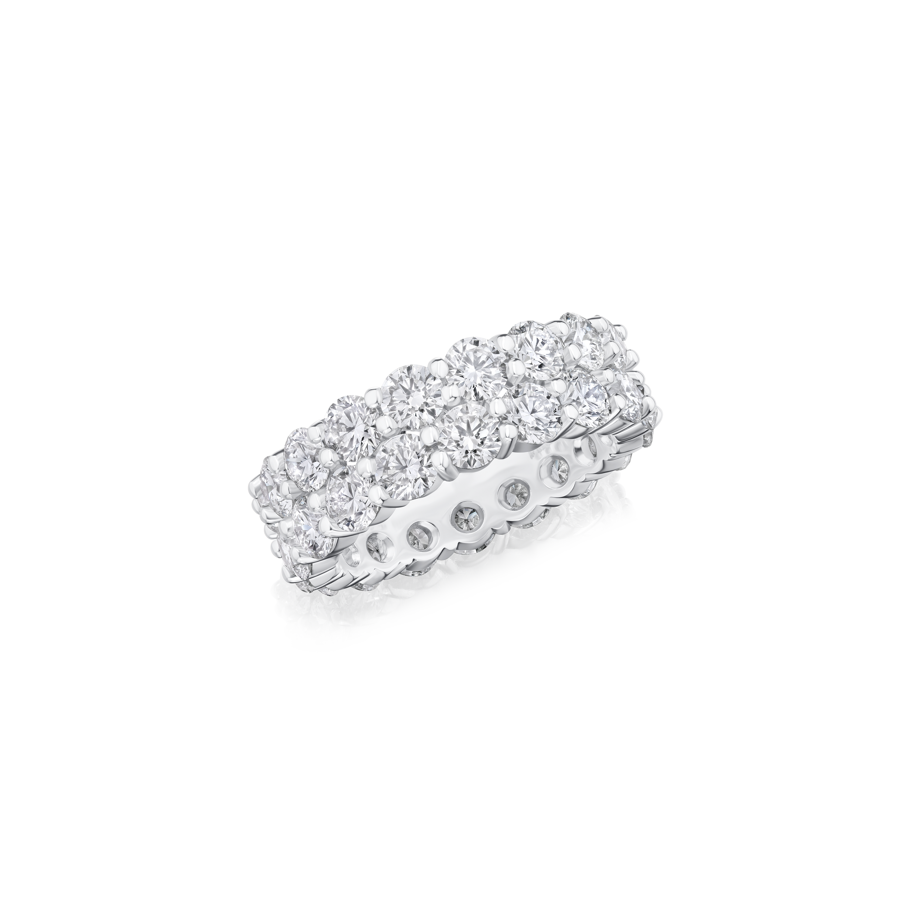 6.59ct Two Row Diamond Wave Ring