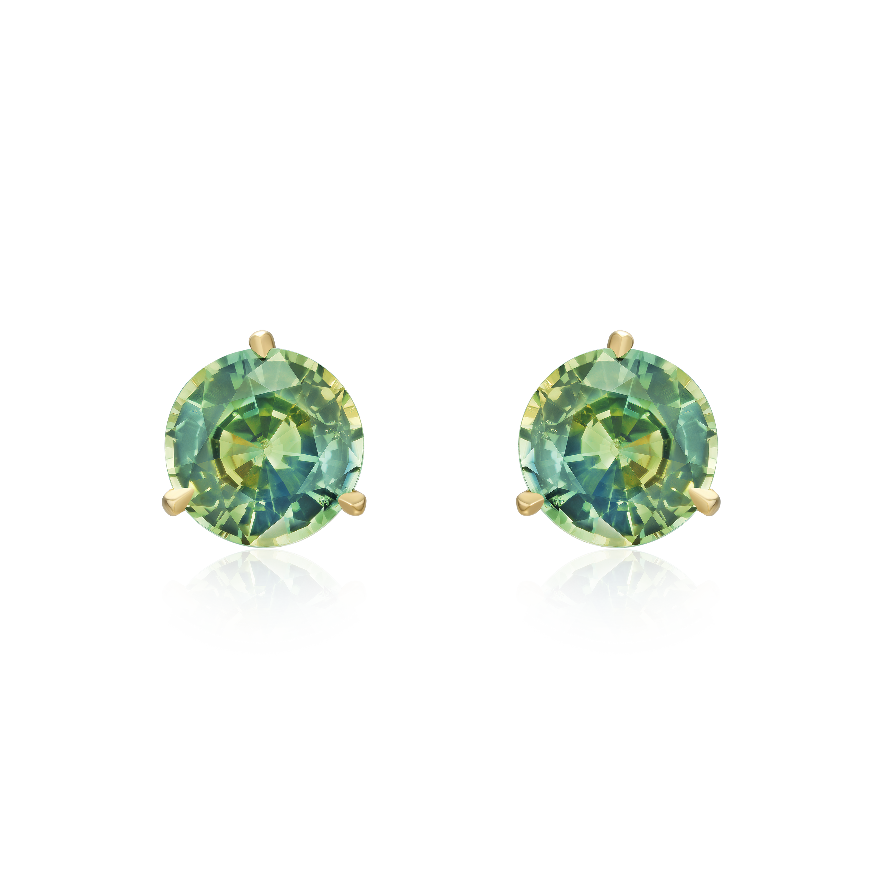 Green Sapphire Stud Earrings