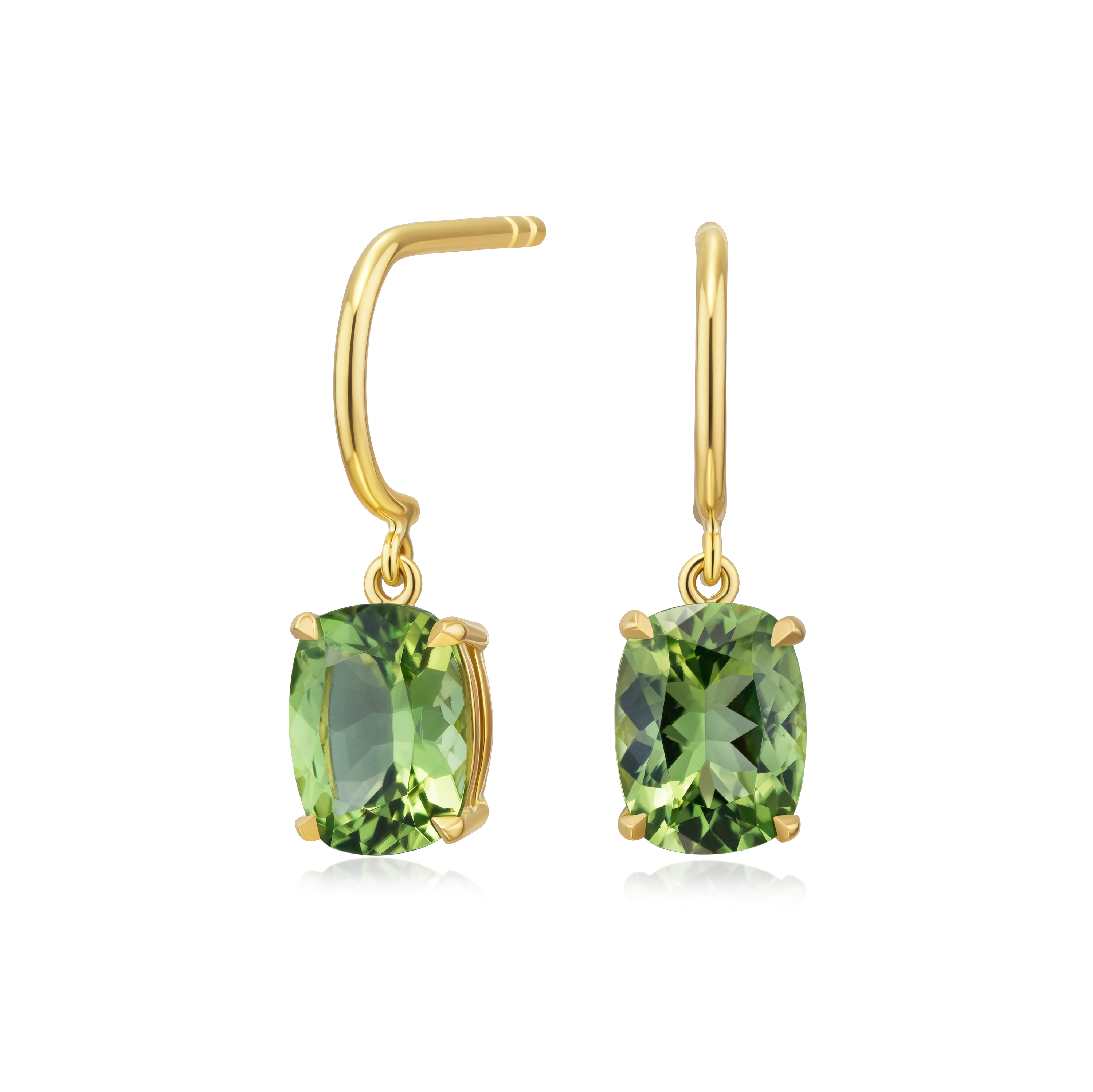 Green Tourmaline Drop Earrings