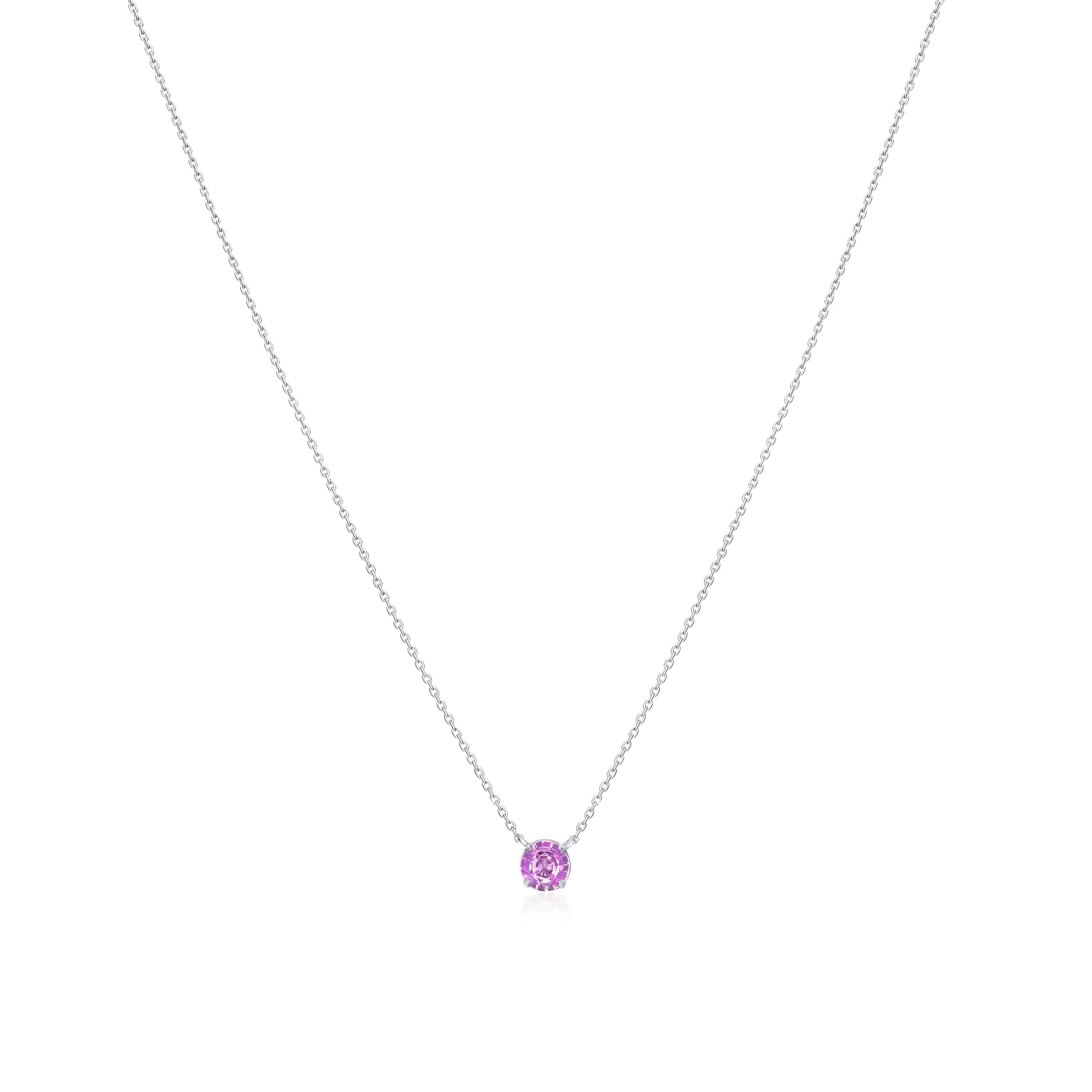 Pink Sapphire Solitaire Pendant