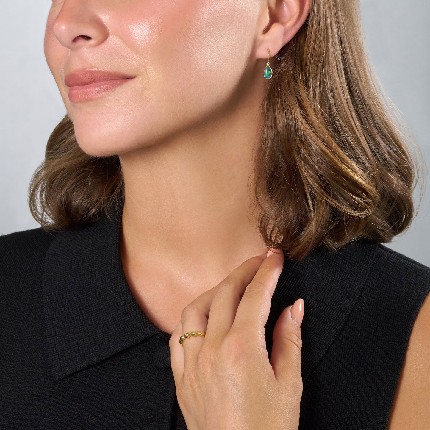 Black Opal Drop Earrings