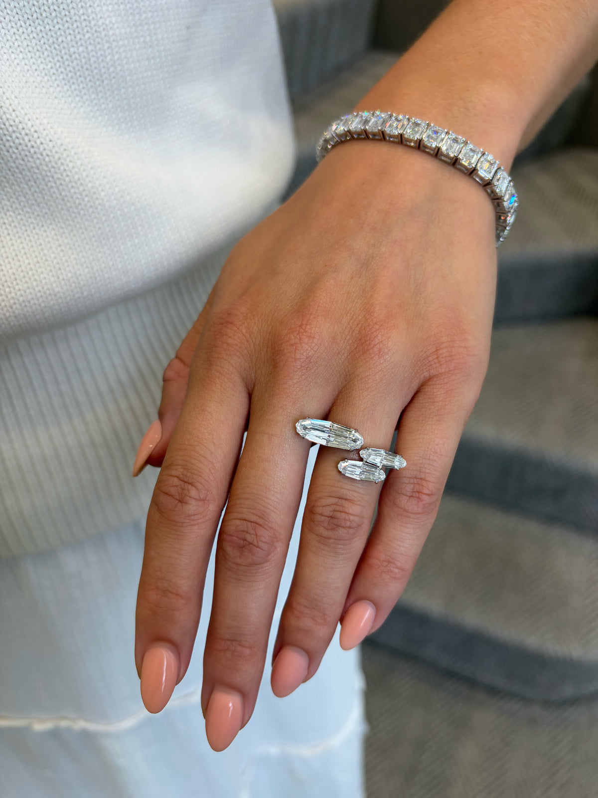 Marquise Cut Diamond Three Stone ring