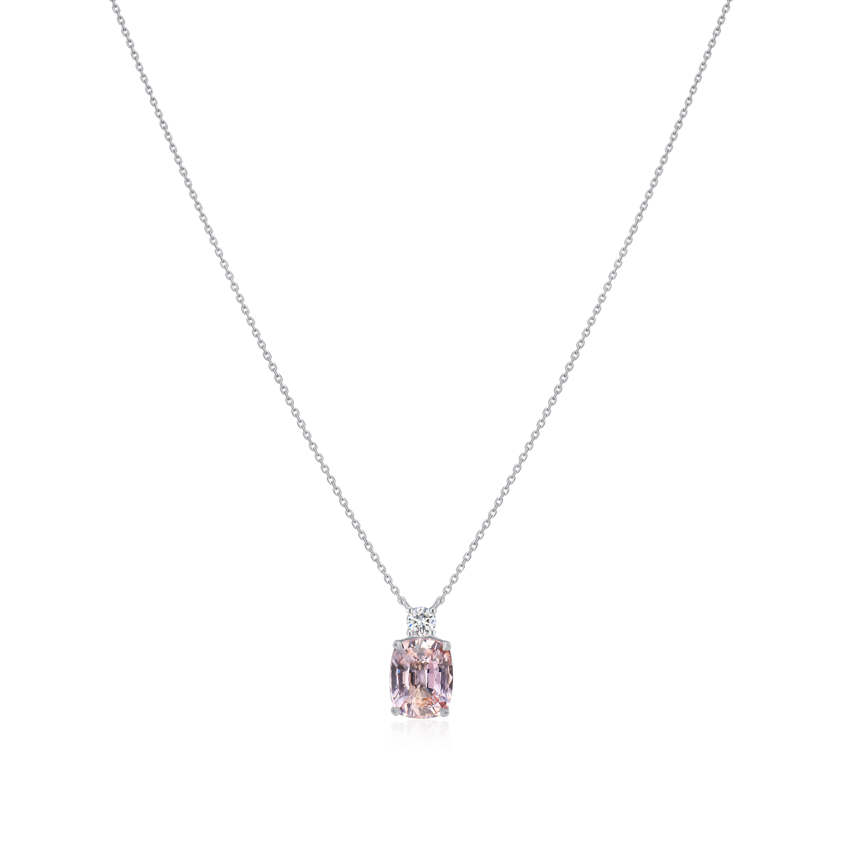 Pink-Yellow Sapphire and Diamond Pendant