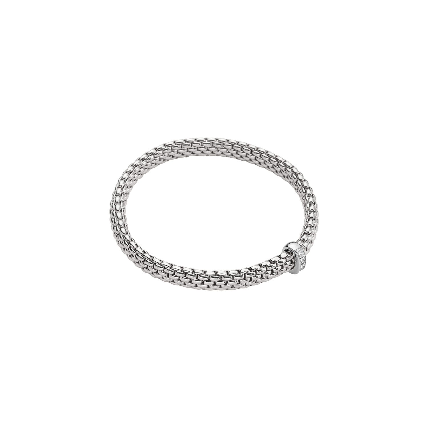 Vendome Flex'it 18ct White Gold Bracelet With A Diamond Set Rondel