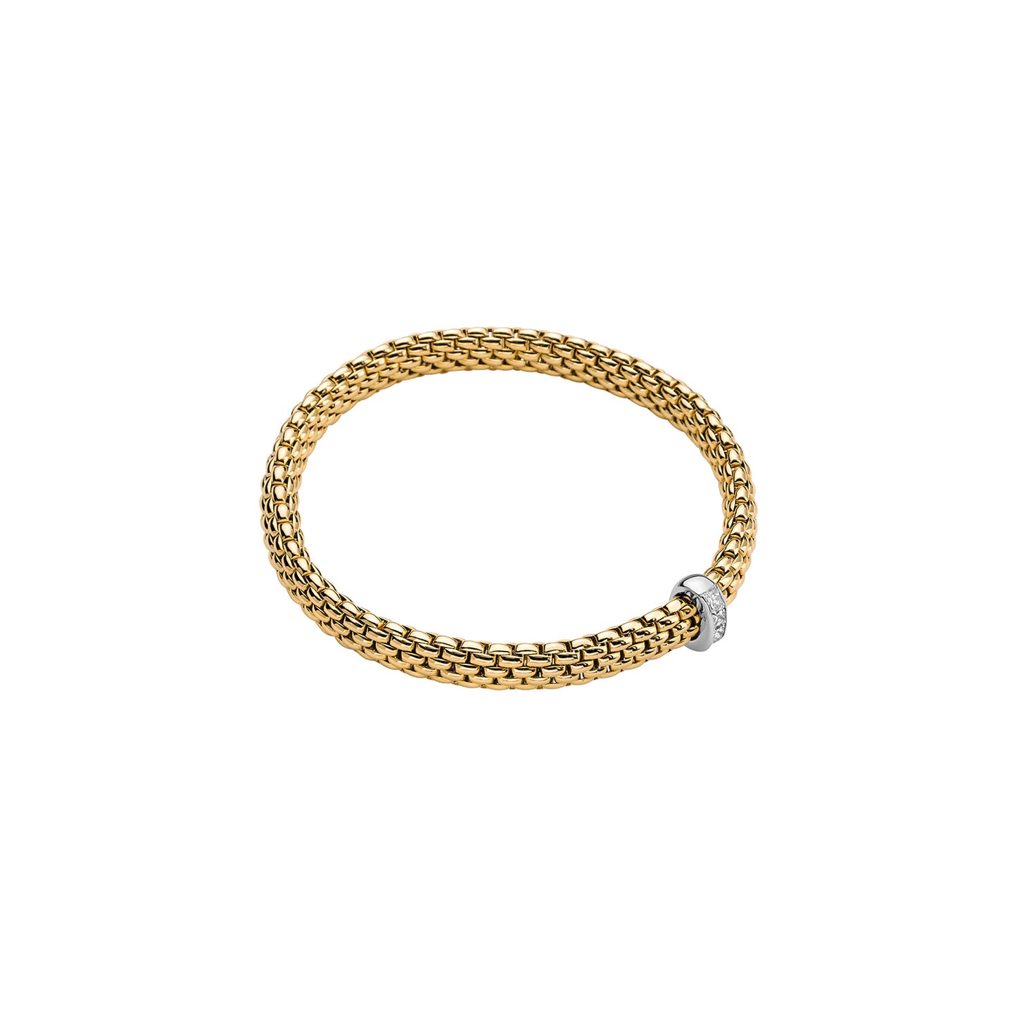 Vendome Flex'it 18ct Yellow Gold Bracelet With A Diamond Set Rondel