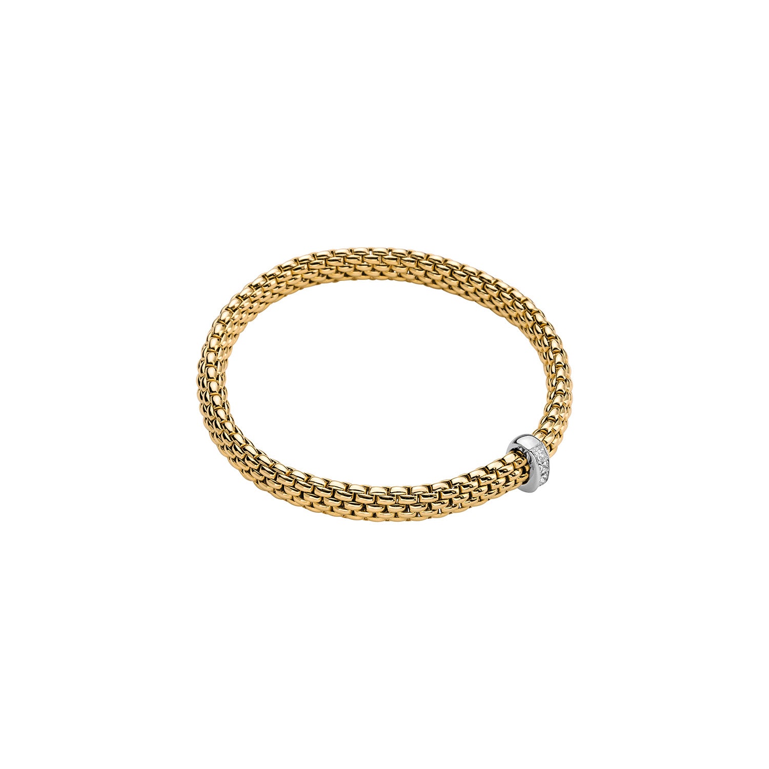 Vendome Flex'it 18ct Yellow Gold Bracelet With A Diamond Set Rondel