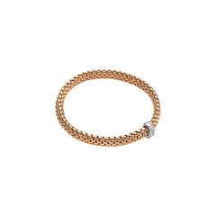Vendome Flex'it 18ct Rose Gold Bracelet With A Diamond Set Rondel