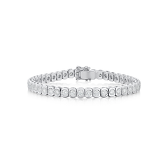 4.62cts Rubover-Set Diamond Line Bracelet