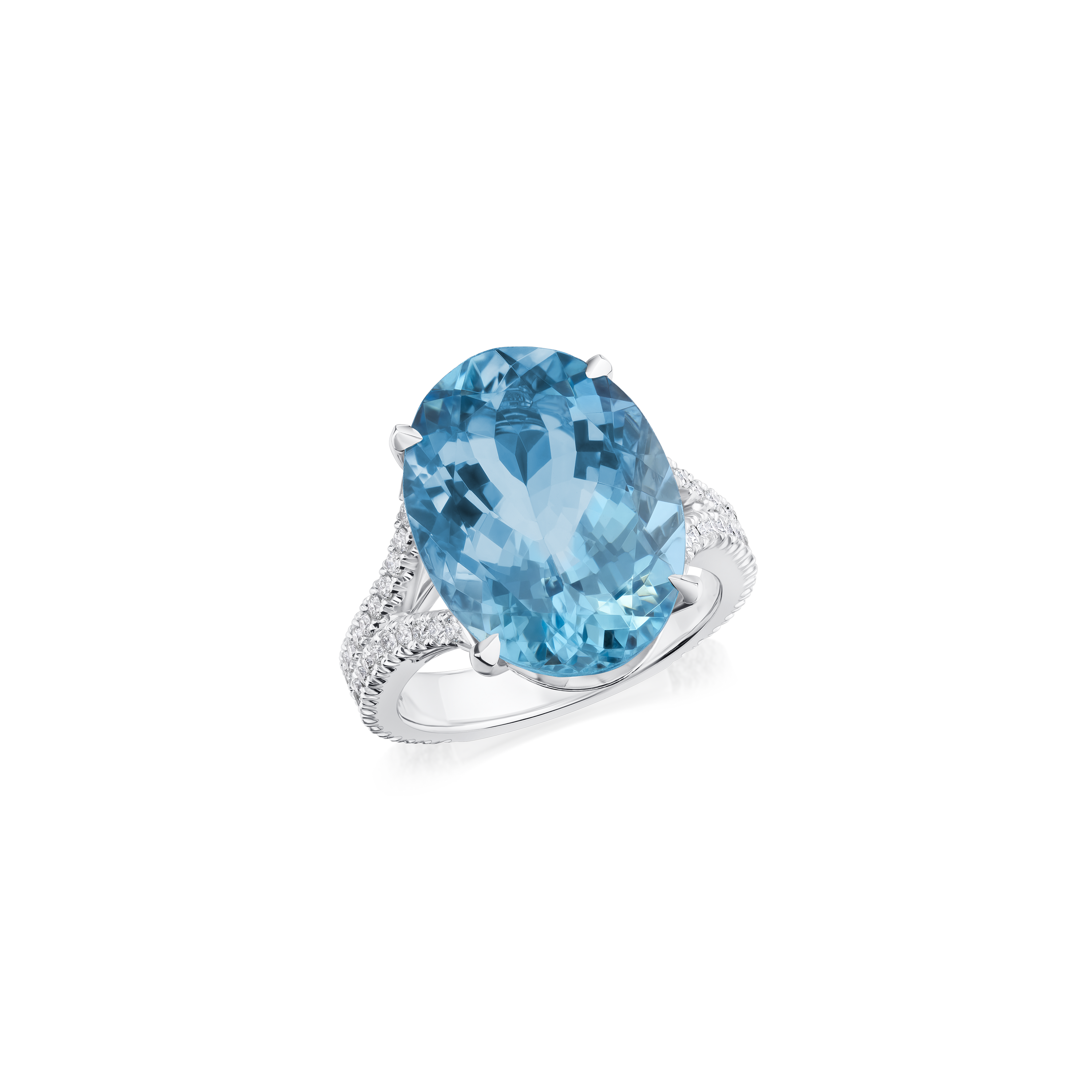 9.18ct Aquamarine and Diamond Dress Ring