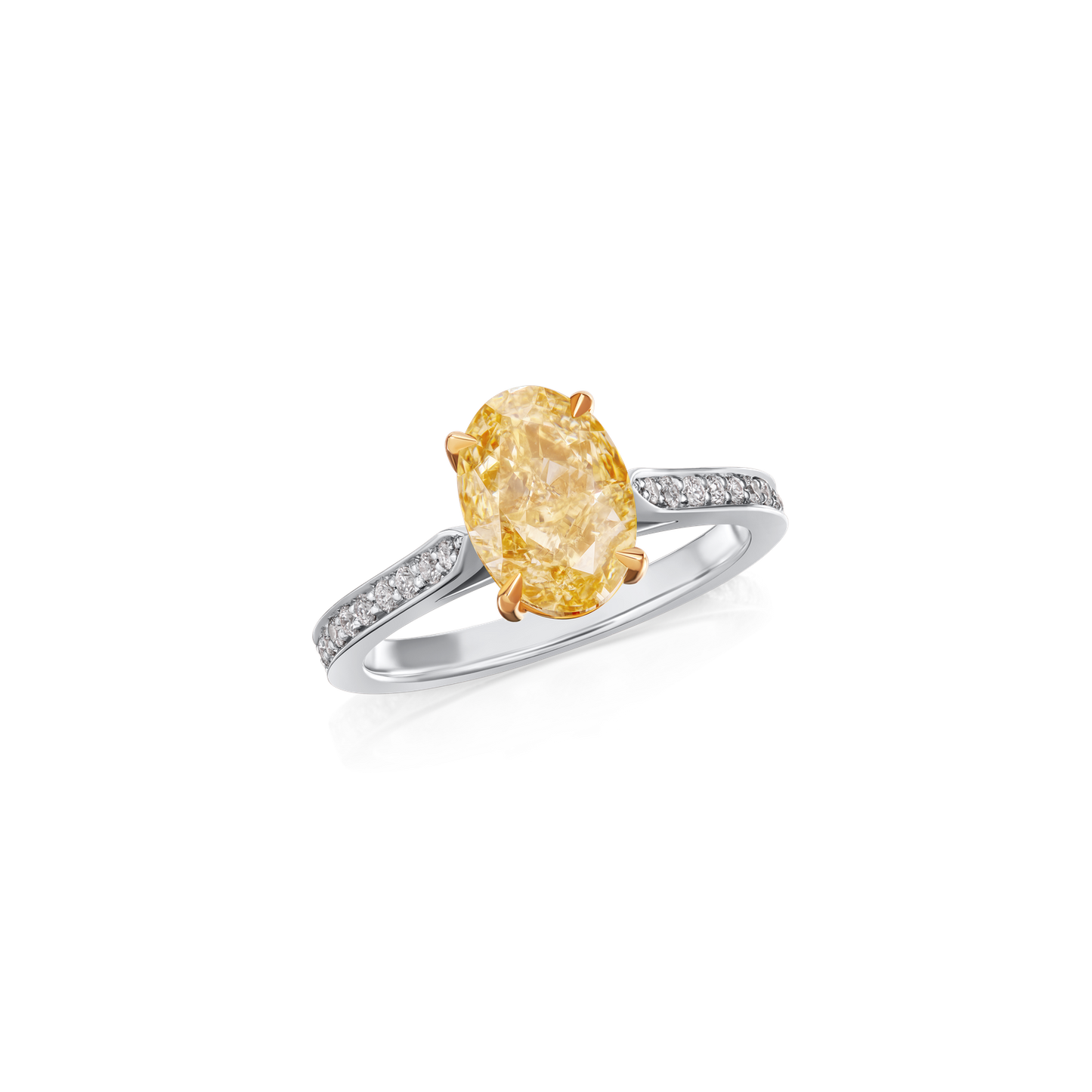 2.40cts Oval-Cut Fancy Yellow Diamond Ring