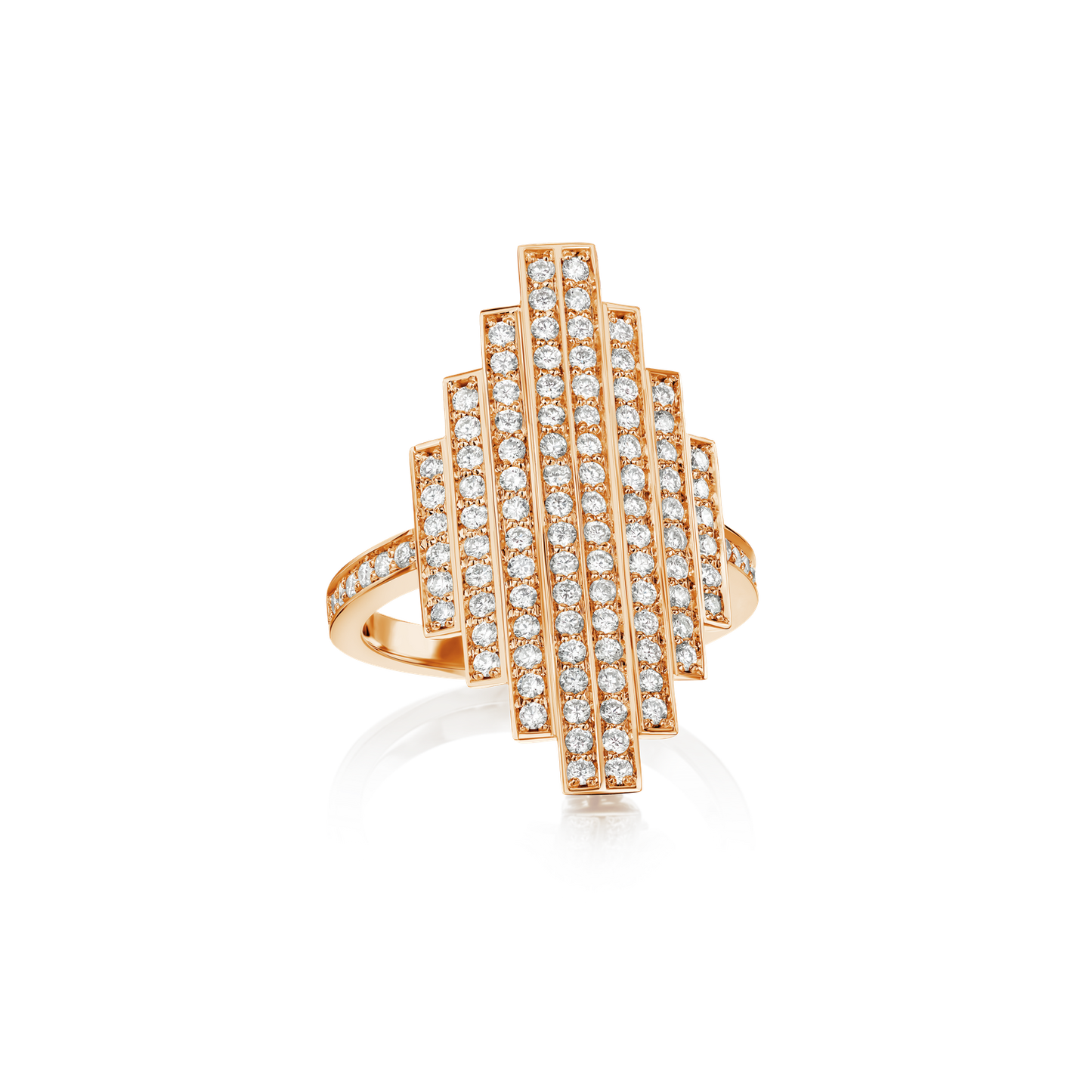 Skyline Collection Diamond Set 18ct Rose Gold Cocktail Ring