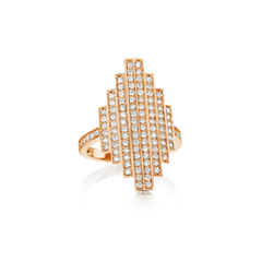 Skyline Collection Diamond Set 18ct Rose Gold Cocktail Ring