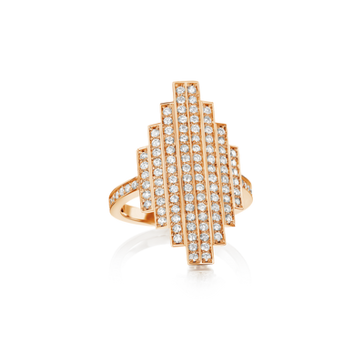 Skyline Collection Diamond Set 18ct Rose Gold Cocktail Ring