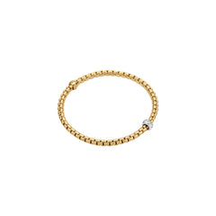 Eka Flex'it 18ct Yellow Gold Bracelet With A Diamond Set Rondel