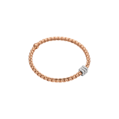 Eka Flex'it 18ct Rose Gold Bracelet With Three Pavé Diamond Rondels