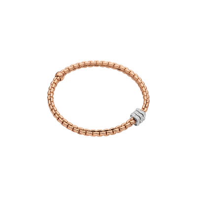 Eka Flex'it 18ct Rose Gold Bracelet With Three Pavé Diamond Rondels