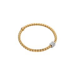 Eka Flex'it 18ct Yellow Gold Bracelet With Three Pavé Diamond Rondels