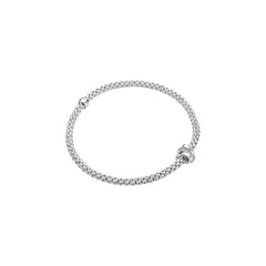 Prima Flex'It 18ct White Gold Bracelet With A Grain Set Diamond Rondel