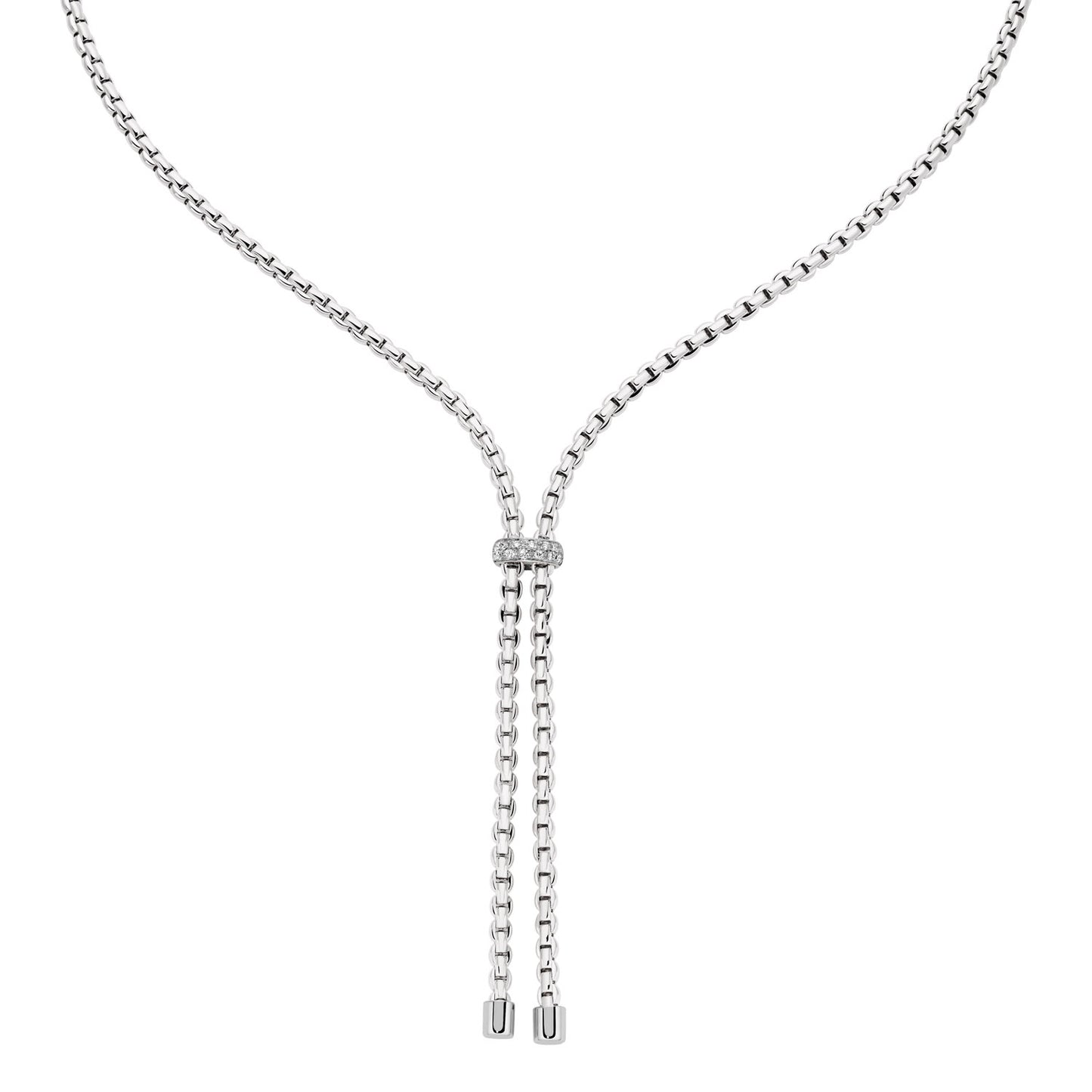 Eka 18ct White Gold Necklace With A Diamond Set Rondel