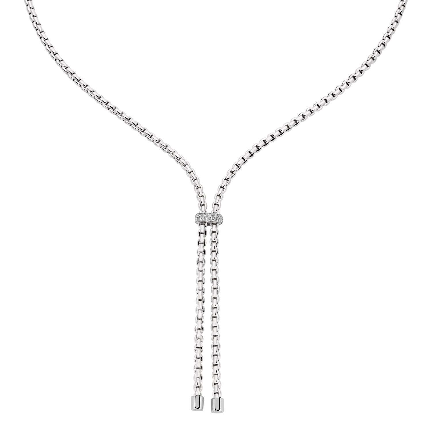 Eka 18ct White Gold Necklace With A Diamond Set Rondel