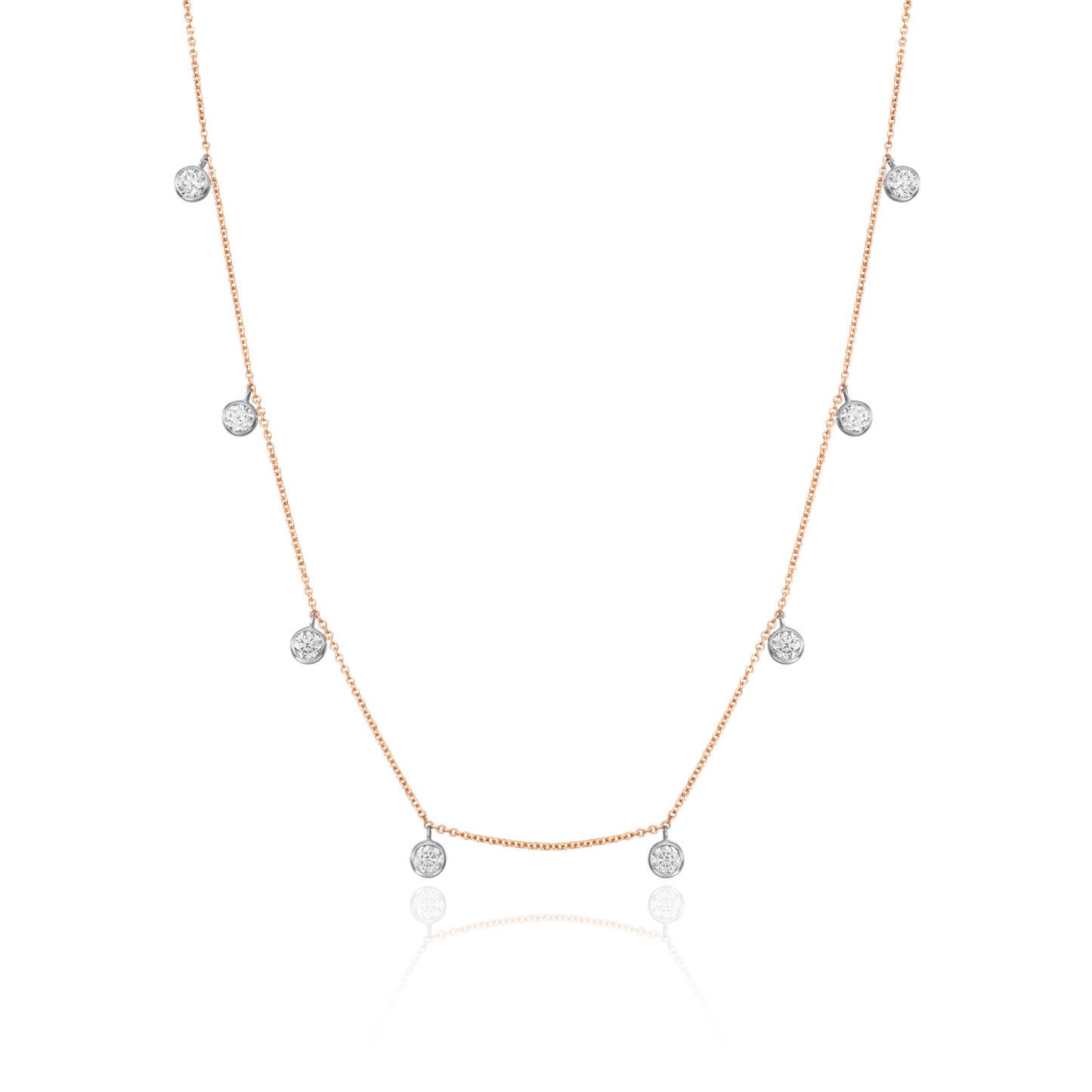 1.00ct Spectacle Set Diamond 18ct Rose Gold Necklace