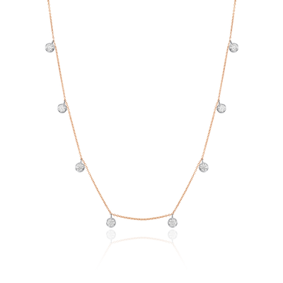 1.00ct Spectacle Set Diamond 18ct Rose Gold Necklace