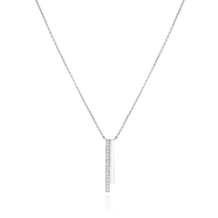 Skyline Collection Two Row Diamond Set Platinum Pendant