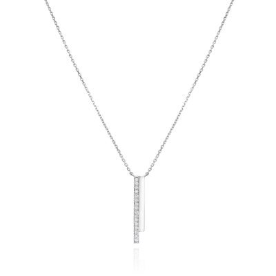 Skyline Collection Two Row Diamond Set Platinum Pendant