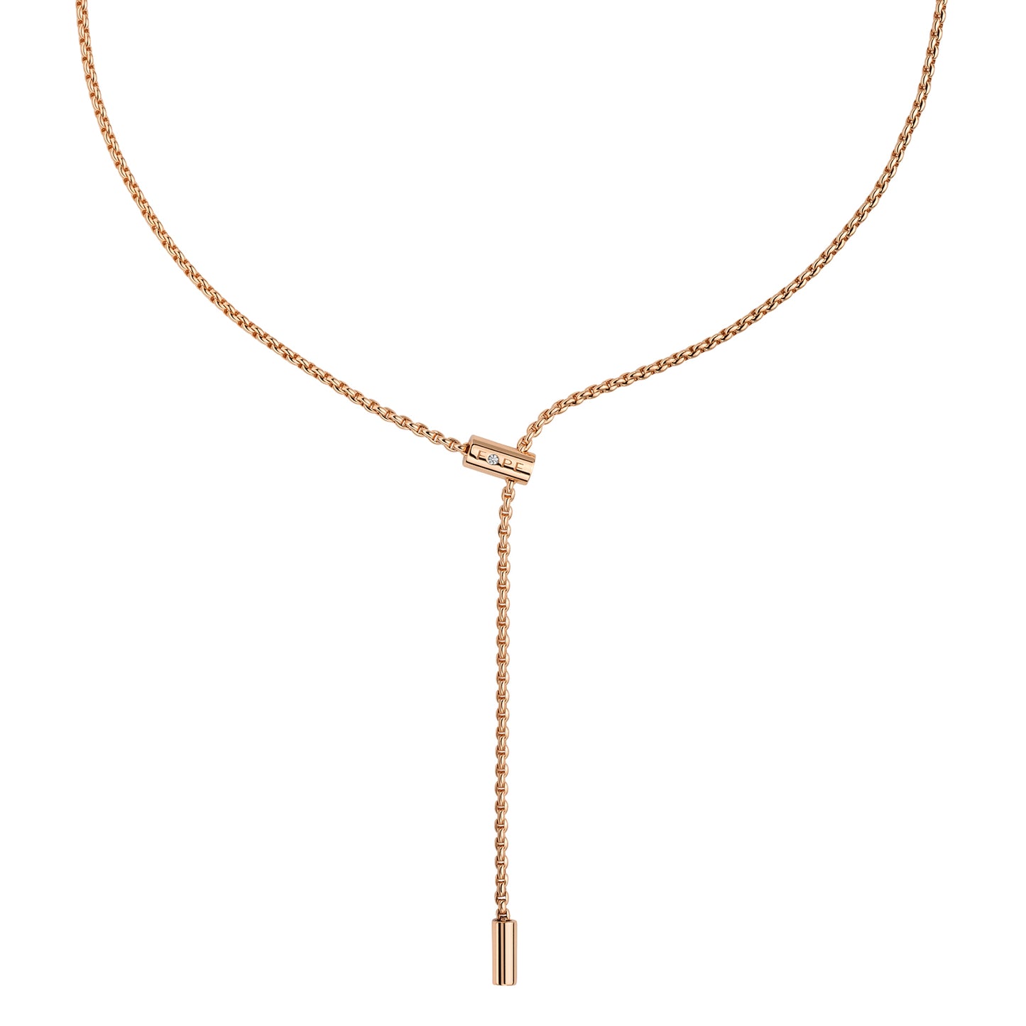 Aria Flex'it 18ct Rose Gold Necklace With A Sliding Diamond Set Clasp