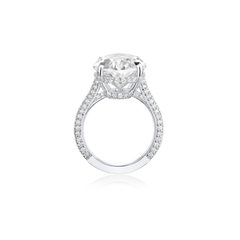 8.01cts Oval-Cut Diamond Ring With Diamond-Set Shoulders