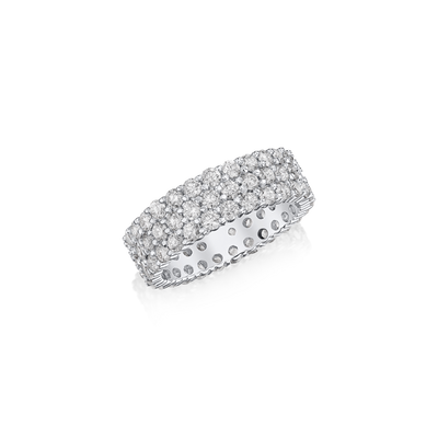 3.04cts Three Row Diamond Wave Ring