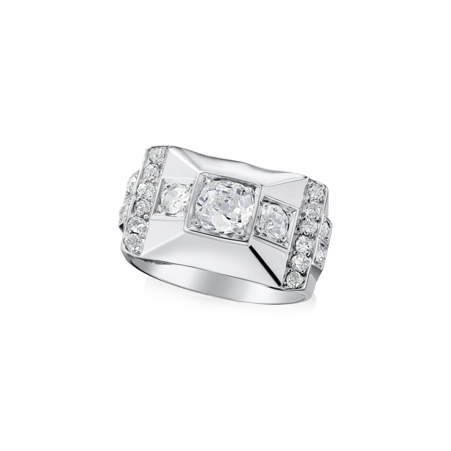 1.12cts Old-Cut Diamond Platinum Ring